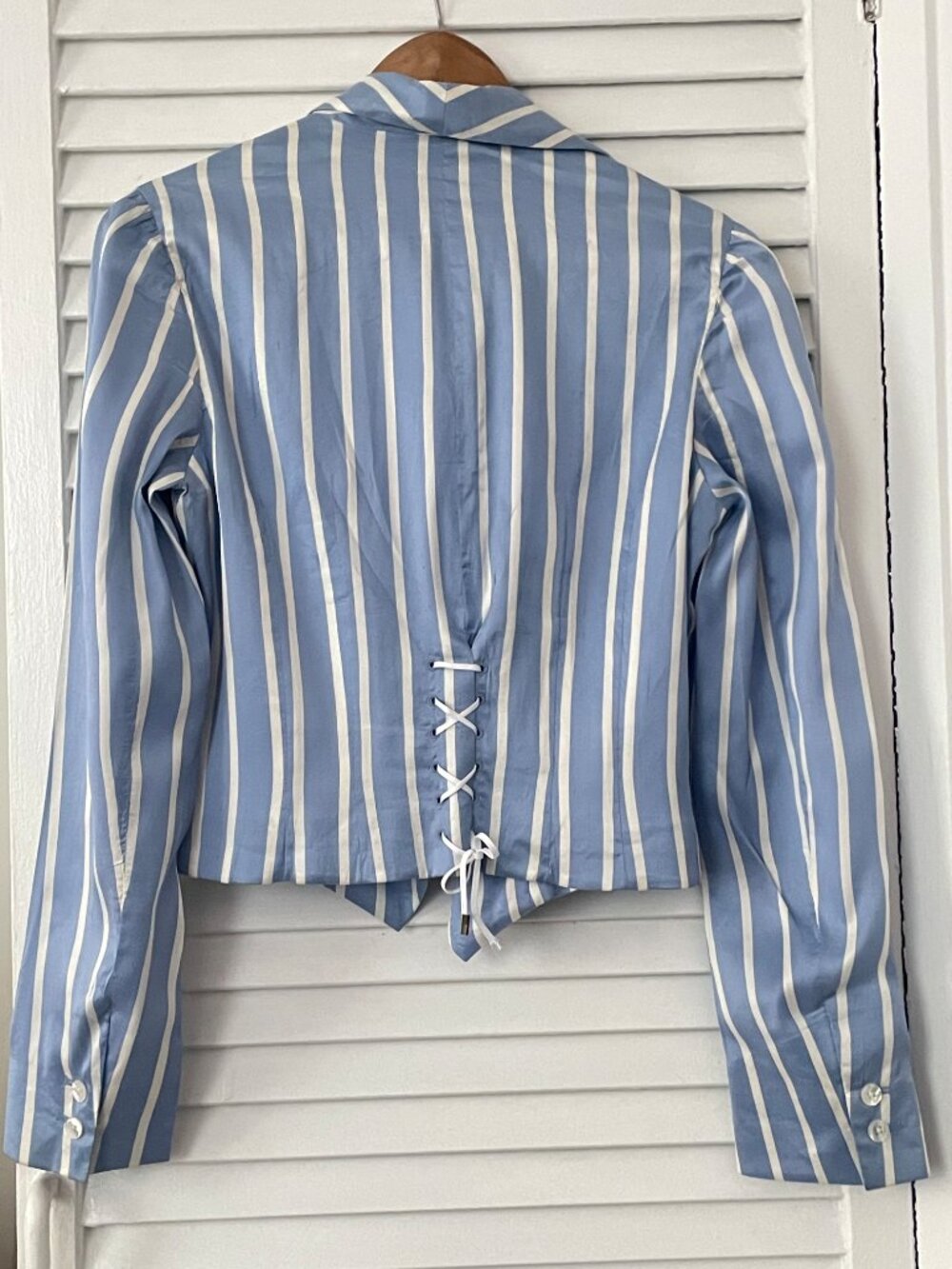 Ralph Lauren Purple Lable silk striped cropped blazer - Picture 2 of 9
